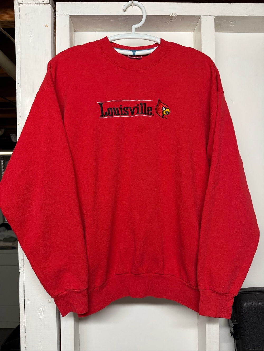 Vintage Louisville Cardinals Crewneck Embroidered Sweatshirt Hanes Large